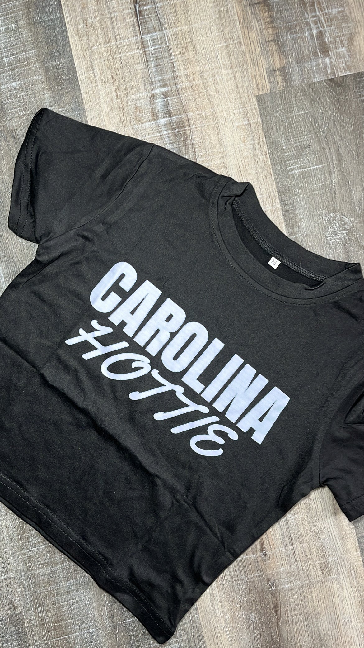 Black Carolina Hottie Crop Tee